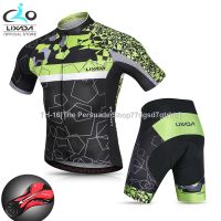 ♗✕ 【Hot-sale】Lixada Men Cycling Jersey Set Breathable Quick-Dry Short Sleeve Biking Shirt and Gel Padded Shorts MTB Cycling Outfit Set