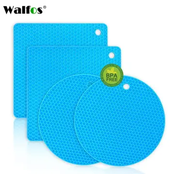 Walfos Silicone Trivet Mats - 4 Heat Resistant Pot Holders, Multipurpose  Non-Sli