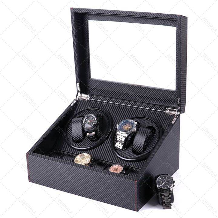 watch-winder-4-เรือน-กล่องหมุนนาฬิกา-เก็บนาฬิกา-ตู้เก็บนาฬิกา-auto-watch-box-ที่เก็บนาฬิกา-ล็อตใหม่ล่าสุด