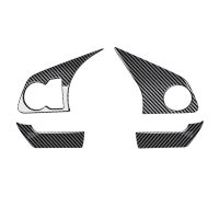 ❖☍ 4Pcs Car Carbon Fiber Steering Wheel Panel Cover Trim Decoration Frame Sticker for Toyota Raize 200 Series/210A