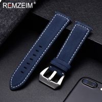 Genuine Leather Watchband Bracelet Black Blue Brown Vintage Matte Watch Strap For Women Men 18mm 20mm 22mm 24mm Wrist Band