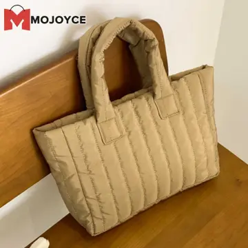 1pc Fashionable Solid Color Stitching Casual Simple Tote Bag With