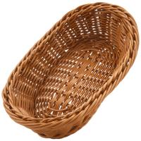 Oval Wicker Woven Bread Basket, 10.2Inch Storage Basket for Food Fruit Cosmetic Storage Tabletop and Bathroom