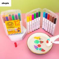 CHEPIN สีสันสดใส ตลกดี อุปกรณ์ศิลปะของเล่น เด็กๆ ปากกาวาดภาพ พร้อมช้อน ปากกาวาดภาพน้ำ ปากกาน้ำ Doodle ปากกาไวท์บอร์ดลบได้ ปากกาหมึกลอยน้ำ