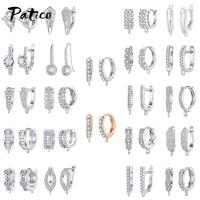 Wholesale 925 Sterling Silver Hook Earring DIY Accessories Crystal AAA Cubic Zirconia Handmade Earrings Jewelry Making Findings DIY accessories and ot