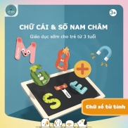 CHÍNH HÃNG Đồ chơi nam châm chủ đề chữ cái, số và phép tính, giao thông