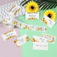Sunflower Thank You Sticker rectangle Thank You Card for Small Business Appreciation Cardstock Gift Decorate Child Party Sticker