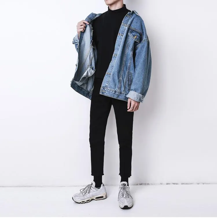 denim jacket men streetwear