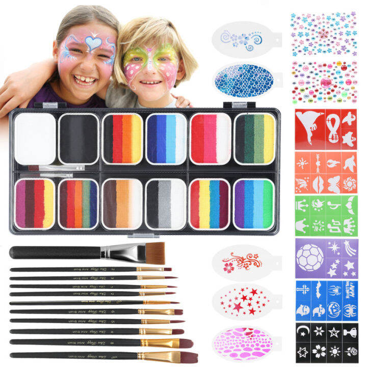 Professional Face Body Painting Kit, NonToxic Water Based Split Cake