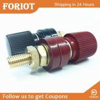 Foriot  ดียมอร์ M10 555เครื่องเชื่อมอินเวอร์เตอร์กระแสสูงขั้วต่อทองแดงทั้งหมดโพสต์ไฟเชื่อมต่อแบตเตอรี่ขั้วเชื่อมต่อ100A สีแดงและสีดำ