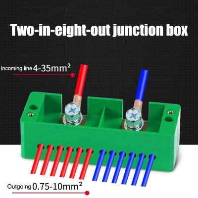 【CW】△❡☄  Two-in-eight-out Junction Splitter Terminal Block Flame-retardant Plastic Wire Electrical Accessories