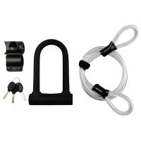 Heavy Duty Security U Cable Bike Lock with 1.2M Flex Bike Cable for Road Bike Mountain Bike Electric Bike Folding Bike