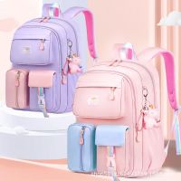 【Hot Sale】 The new primary school student schoolbag female light weight reduction spine protection 1-3-6 grade Korean version of the childrens cartoon backpack wholesale