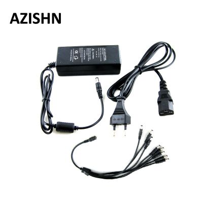 【Limited-time offer】 AZISHN AC 100-240โวลต์ที่ DC 12โวลต์3A เพาเวอร์อะแดปเตอร์ซัพพลายชาร์จกับ1แยก8สายไฟอะแดปเตอร์สำหรับ LED แถบสหภาพยุโรปเสียบ