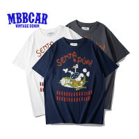 MBBCAR เสื้อยืดแขนสั้นสำหรับผู้ชายและ2023สไตล์ทหาร200G,เสื้อยืดลายการ์ตูนนักรบอเมริกาแบบย้อนยุคกราฟฟิตีน่ารักใหม่ฤดูร้อน