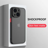 Floveyoo Sarung Dof เกราะกันกระแทกสำหรับ iPhone 14 Plus 13 12 11 Pro Max XR XS X 7 8 SE เคสโทรศัพท์มือถือขอบซิลิโคนหรูฝาครอบ PC แข็งแบบใส Capa