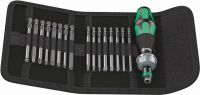 Wera - 5051040001 Kraftform Kompakt 60 Ra Ratchet Screwdriver &amp; Long PZ, Ph, TX, Hex Bits, 051040, 17-Piece set