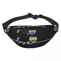 Casual LGBT Fanny Pack for Running Women Men Lesbian Lgbt Pride Bisexual Rainbow Sling Crossbody Waist Bag Phone Money Pouch Running Belt