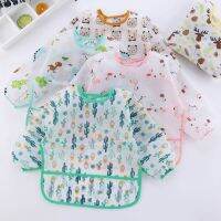 ผ้ากันเปื้อนกันน้ำสำหรับเด็กผ้ากันเปื้อนแขนยาวกันน้ำ Art Smock Infant Boy Girl Feeding Bib With Pocket