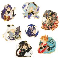 Anime Genshin Impact Brooch Charm Jewelry Diluc Ragnvindr Sangonomiya Kokomi Badge Enamel Pin Accessories for Fans Quality Gifts Fashion Brooches Pins