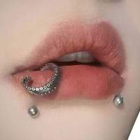 Girl Jewelry Body Tongue Sexy Punk Gothic Fashion Studs Ring Lip Piercing Tentacle Squid Steel Titanium Vintage