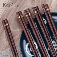 ETXJapanese Sushi Chopsticks Natural Wooden Eco-Friendly Wood Reusable Korean Chinese Food Chop Sticks Set 2/5 pairs