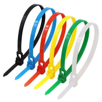 100pc Releasable Cable Ties Colored Plastics Reusable Cable Ties Nylon Loop Wrap Zip Bundle Ties T-type Cable Tie Wire 200x5mm