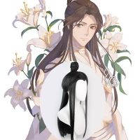 วิกผมคอสเพลย์ Xie Lian 80ซม. Xie Lian Hair Tian Ci Fu คอสเพลย์สวรรค์สีดำยาวอย่างเป็นทางการของวิกผมคอสเพลย์อวยพร