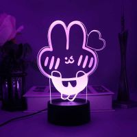 PomPomPuri Cute Dog Night Light Lamp Remote LED Charging USB Lighting Bedroom Bear Rabbit Home Decor Gifts