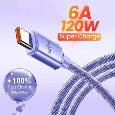 6A 120W Fast Charging USB Type C Cable For Huawei P50 Pro Data Cord Wire Charger USB C Cable For Samsung Galaxy Z Fold 4 Xiaomi Wall Chargers