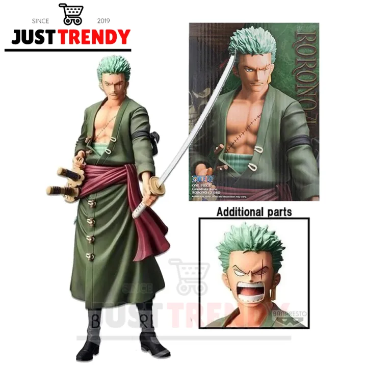 One Piece Anime 28cm Roronoa Zoro Replaceable Head Collectible Action ...