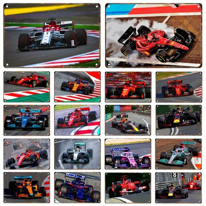 Formula Racing Vintage Metal Poster Signage Tin Painting F1 Car Plaque