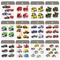 12 Styles Mini Diecast Car Alloy Pull Back Vehicles Model Toy Engineering Truck Taxi Bus Toys Car For Boy Kids Collection Gift