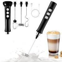 ♘● 3 In 1 Portable Rechargeable Electric Milk Frother Foam Maker High Speeds Drink Mixer Handheld Foamer Coffee Frothing Wand