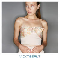 VICKTEERUT (ราคาปกติ 7,200-.) Re-Edition Spaghetti Strap Blouse with Buckle Detail เสื้อสายเดี่ยว ผ้าดัชเชสซาติน ตกแต่ง