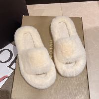 【CW】 Soft Plush Modern Slippers Indoor Fur Slides Warm Flip Flop Women Fashion Plush Slippers Women Indoor Warm Fluffy Slippers