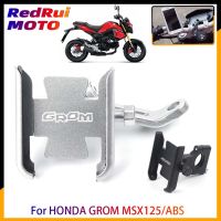 [HOT ZQQIUZWREKW 111] สำหรับ HONDA GROM MSX125 MSX 125 ABS รถจักรยานยนต์ CNC อุปกรณ์เสริม Handlebar ด้านหลังกระจกโทรศัพท์มือถือ GPS Stand Bracket