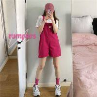 CUI YI SHOP 2022 New Explosion Color Eye-catching Pink Age-Reducing Overalls Shorts