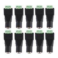 SmartPhonemall 10 PCS Female 2.1x5.5mm DC Power Plug Jack Adapter Connector Plug for LED Strip Light(Green + Black)