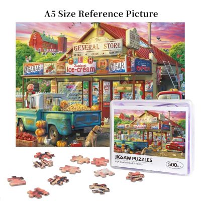 Country Life Country Store Wooden Jigsaw Puzzle 500 Pieces Educational Toy Painting Art Decor Decompression toys 500pcs