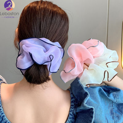 Leboston (หมวก) เชือกผมตาข่ายขนาดใหญ่ Scrunchies แหวนผมที่เรียบง่ายสดน่ารักผมวงกลมอุปกรณ์ผม