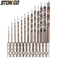 STONEGO 13PCS 1.5-6.5mm M35 Cobalt Drill Bit HSS-Co Twist Drill Bit Set 1/4 Inch Hex Shank