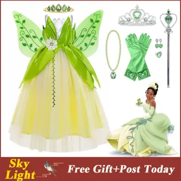 Disney The Princess and the Frog Cosplay Tiana Costume Dress Set