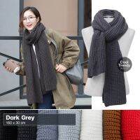 YGB ผ้าพันคอไหมพรมถัก ผ้าพันคอเกาหลี ผ้าพันคอแฟชั่น Knit winter scarf บริการเก็บเงินปลายทาง