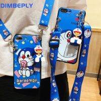 Dimbeply สำหรับ OPPO A3s a5s A7 A12 ปลอกการ์ตูนซิลิคอนกรณีสำหรับ OPPO A9 2020 / A5 2020 / A31 2020 โดราเอมอน TPU softcase กับตุ๊กตายึด + สายคล้องคอ