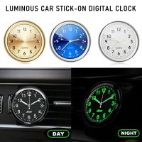 ♚▥♈ Mini Car Glow-in-the-dark Clock Auto Accessories Quartz Watch Decorated Dial