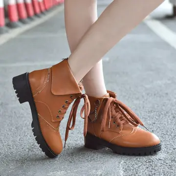 Buy Combat Boots Women Brown Online | Lazada.Com.Ph