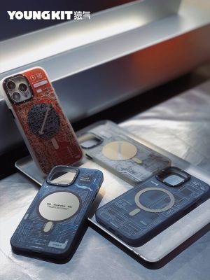 [สินค้าใหม่ในสต็อก] Youngkit Cover iPhone 13 14 Pro Max Case Trend Magsafe Magnetic Wireless Charging โทรศัพท์มือถือ iPhone Anti-Drop Case Smartphone