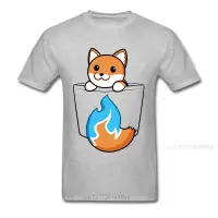 Pocket Fox Tops Tees T-shirts Slim Fit Male T Shirts Men Tshirt Crew Neck Custom Clothes Short Sleeve Cotton Grey Sweaters Cute - T-shirts - AliExpress