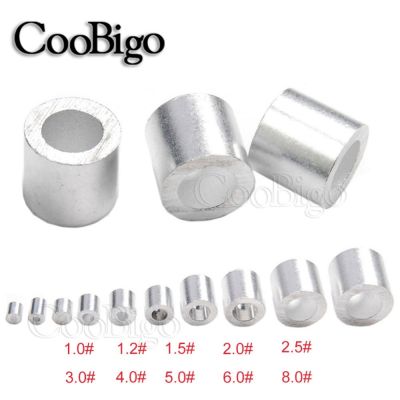 【CW】 50pcs M1.0 M8.0 Aluminum Cord Lock Cable Crimps Sleeves Stopper Ferrule Stops for Snare Wire Rope Clip Fittings Hardware